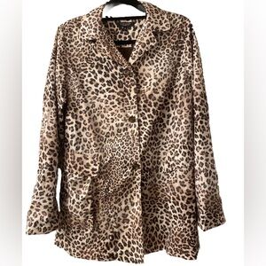 Karen Kane Lifestyle Animal Print Rain Jacket